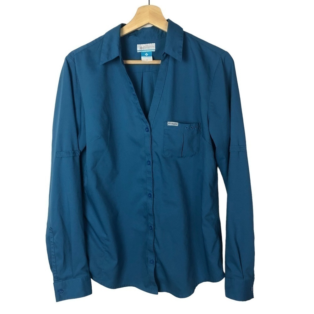 Columbia Armadale Teal Blue Long Sleeve Button Down M